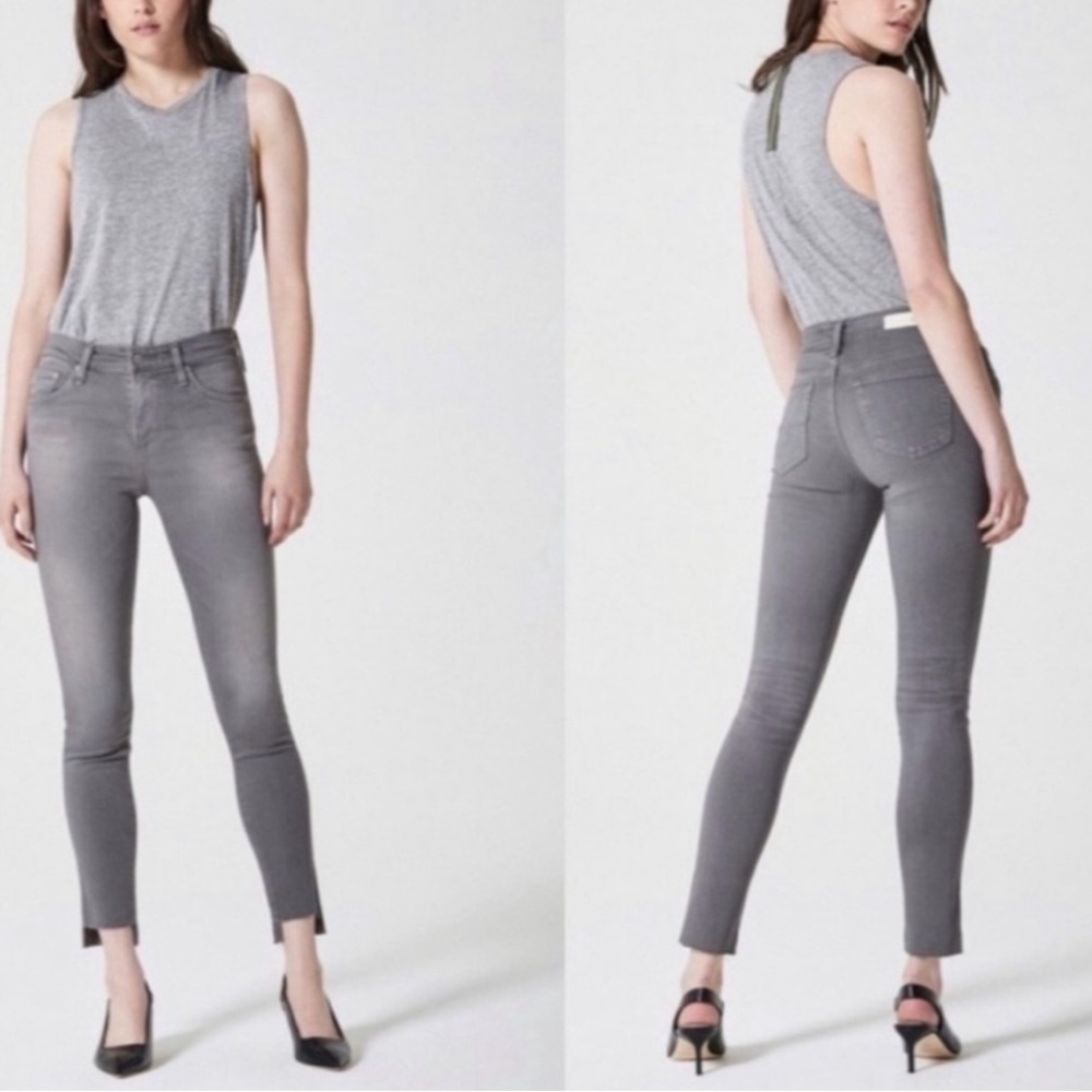 Adriano Goldschmied Jeans Women’s 30R Gray The Farrah Skinny Ankle High Rise EUC